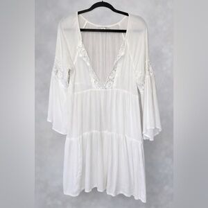 O’Neill Saltwater Solids White Lace Boho Cover Up | Size M | GUC
